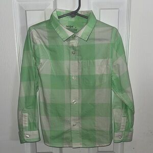 Cat & Jack Light Green Checkered Kids Button-Down Shirt